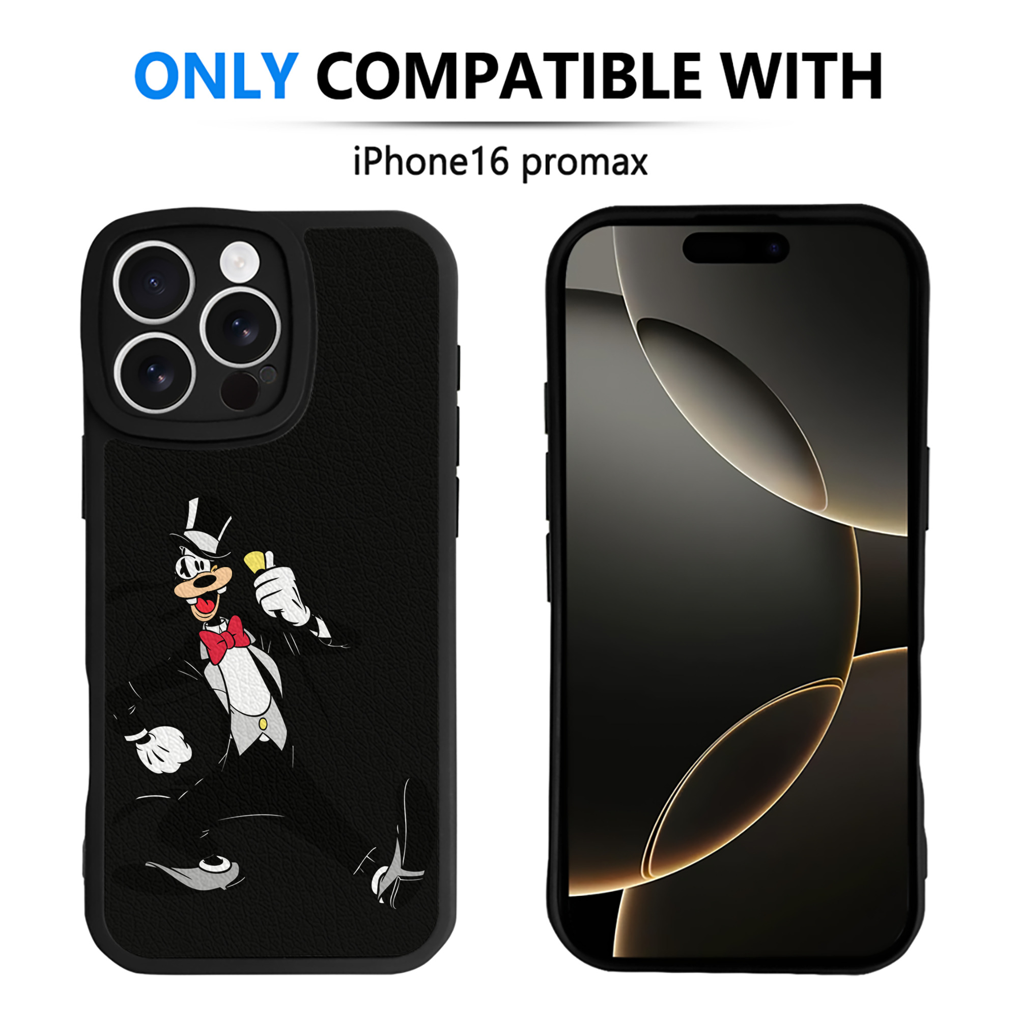 （画像用） ミッキーマウス Mickey Mouse 【iPhone 16シリーズ対応】シリコンスマホケース（レザー調） 材質：シリコン